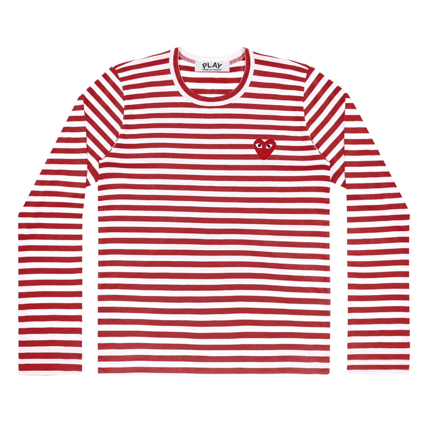 꼼데가르송 PLAY 스트라이프 티셔츠 레드하트 Red+White (남성)